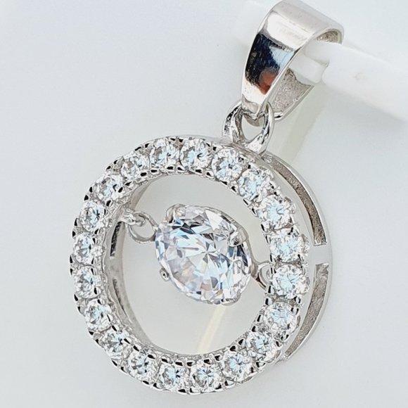 "#925 Sterling Silver Cubic Zircon Pendant for Women/Girls, US925P1132 - Picture 4 of 11